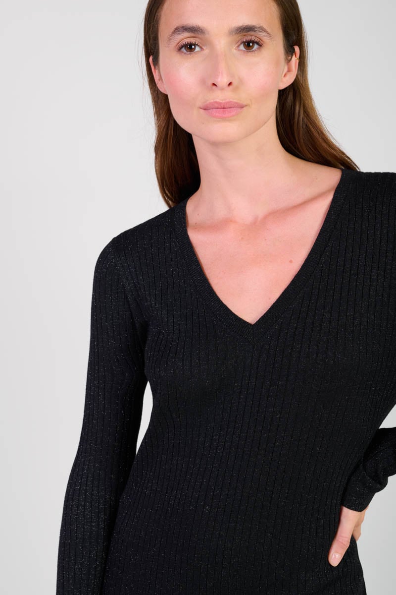 Robe Anomy noire brillante
