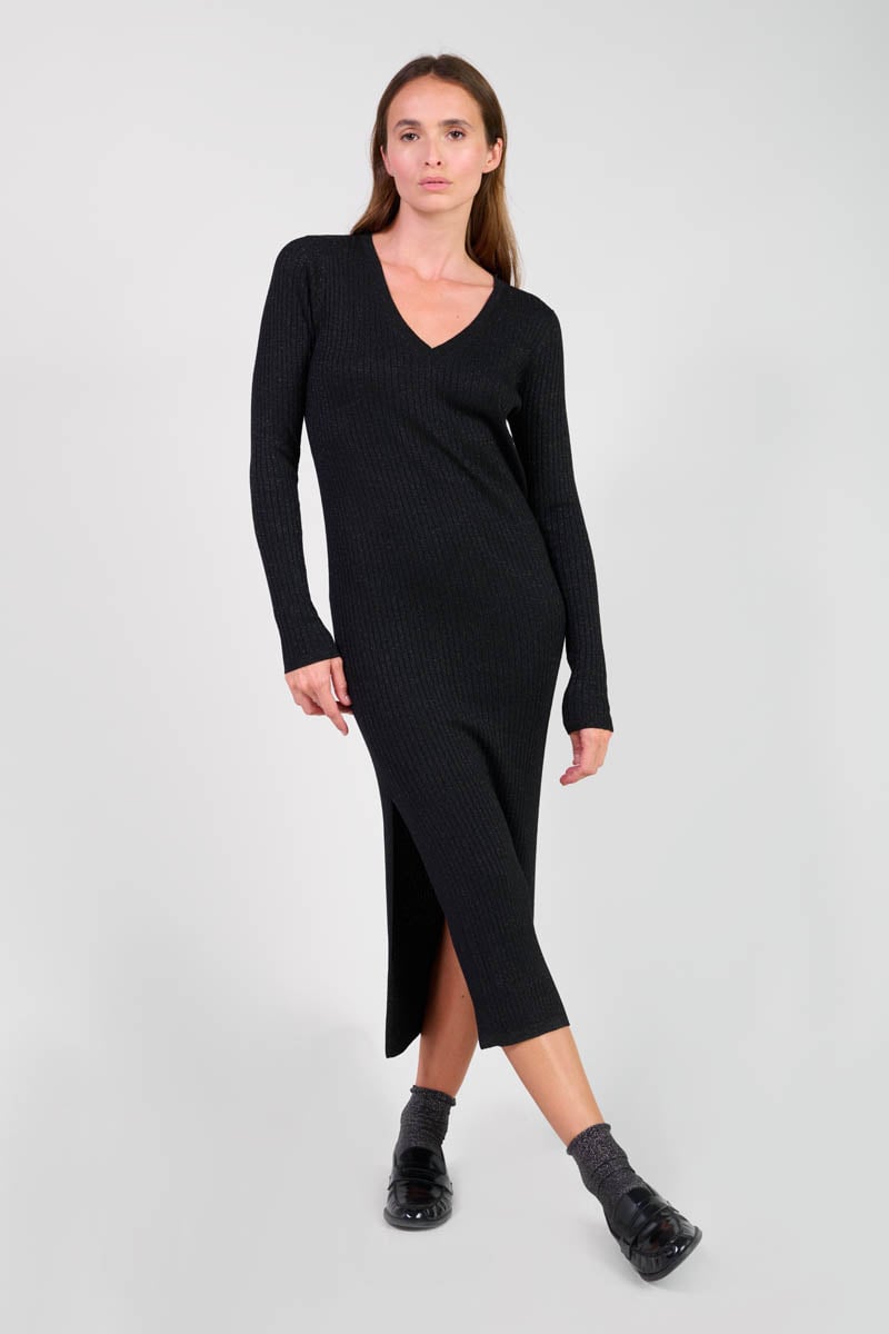 Robe Anomy noire brillante