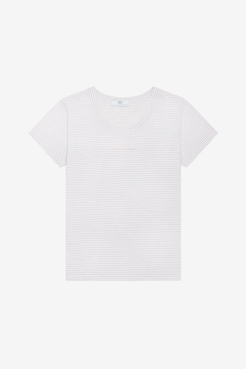 T-shirt Edwige crème à rayures