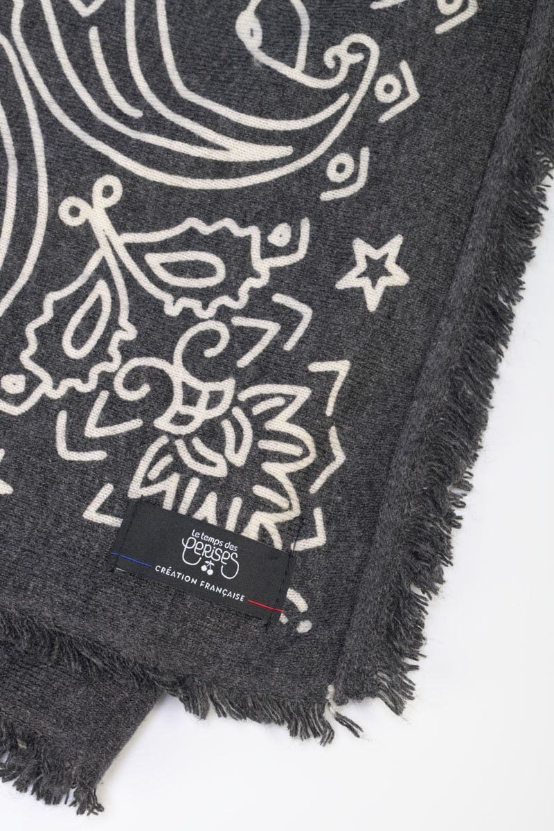 Foulard Elisa noir à motif