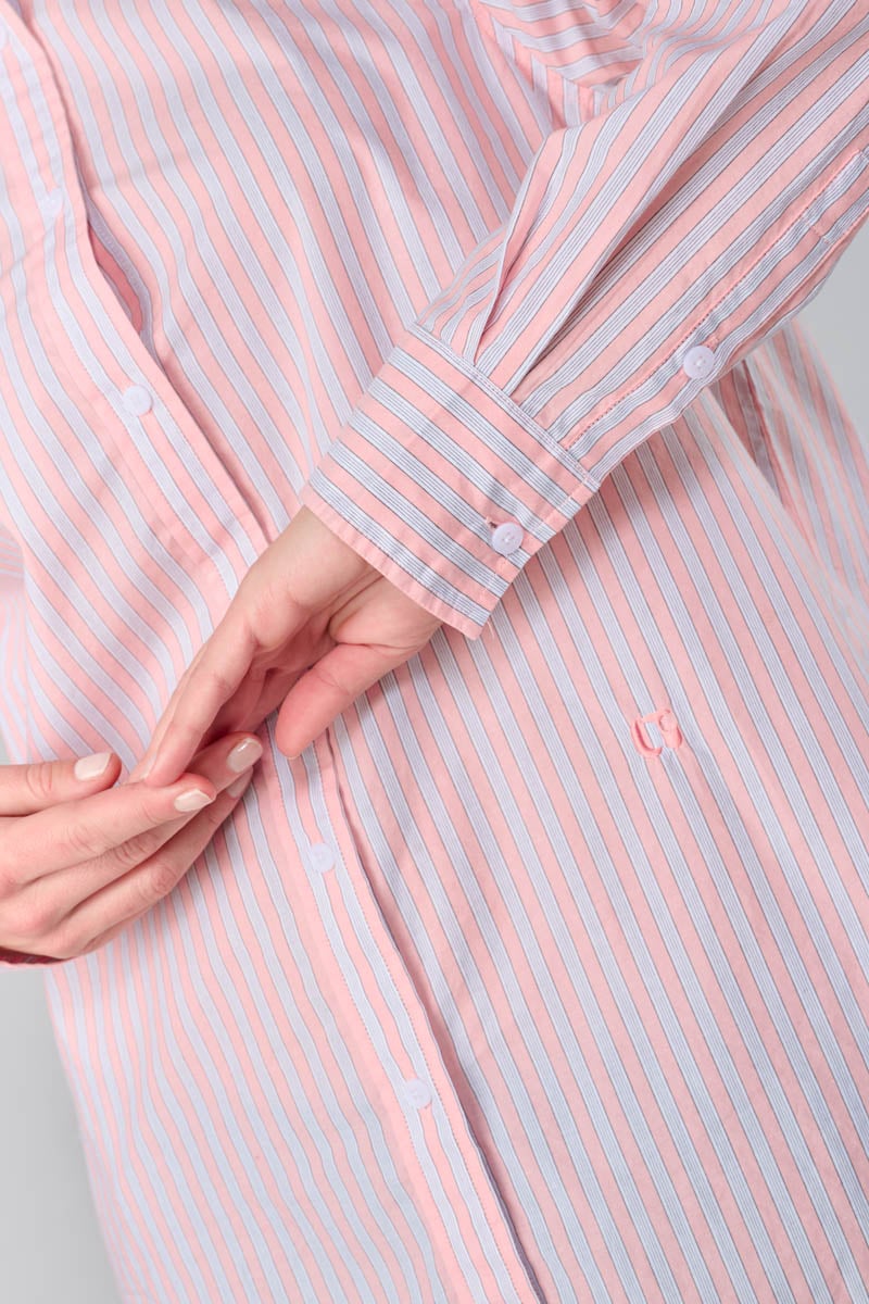 Chemise Jama rose à rayures