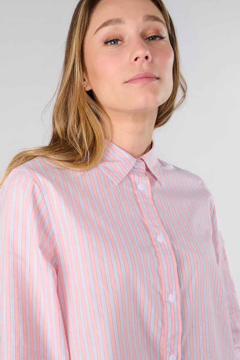 Chemise Jama rose à rayures
