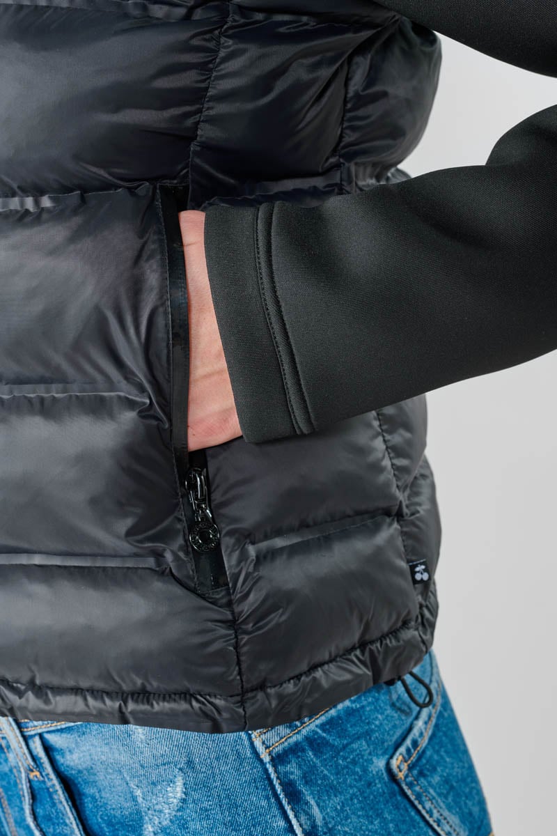 Doudoune bi-matière Jinzi noire
