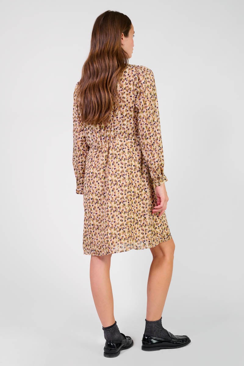 Robe Nahia beige à motif