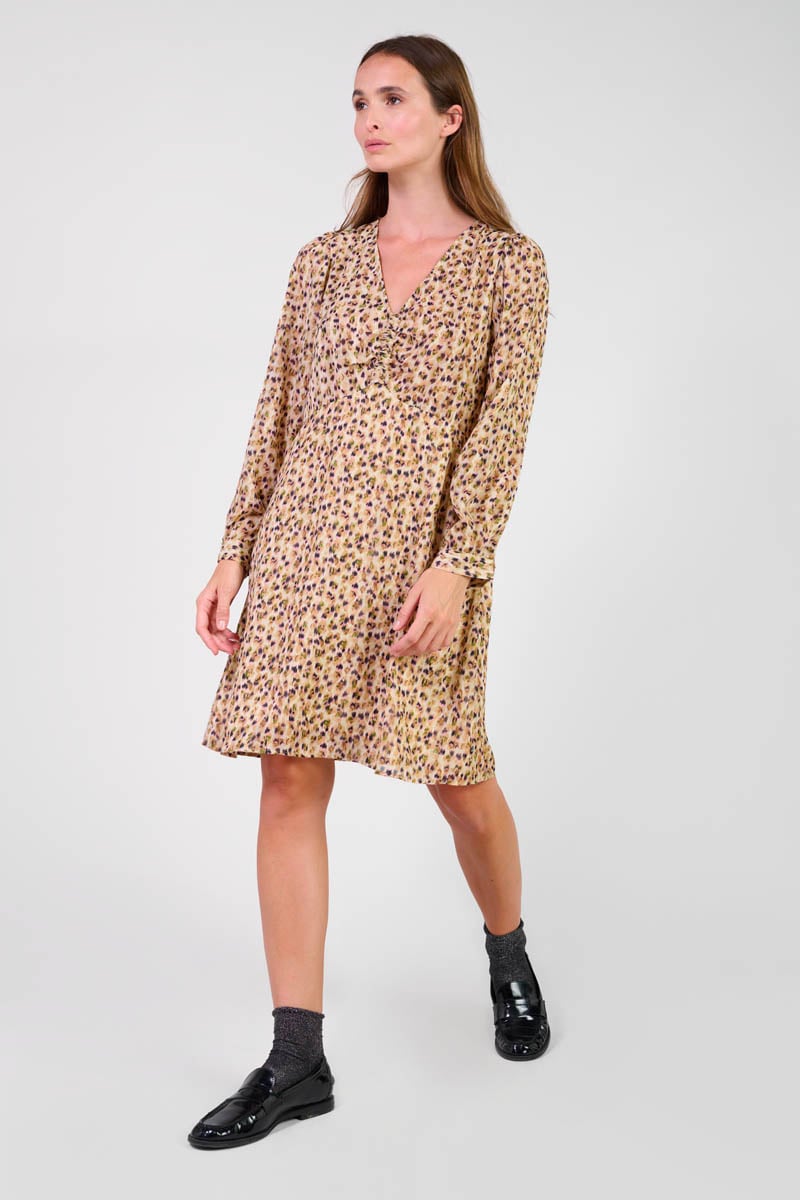 Robe Nahia beige à motif