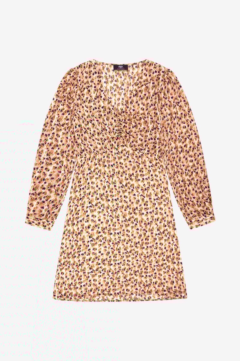 Robe Nahia beige à motif