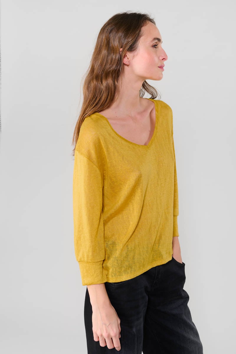 T-shirt Rondaan moutarde