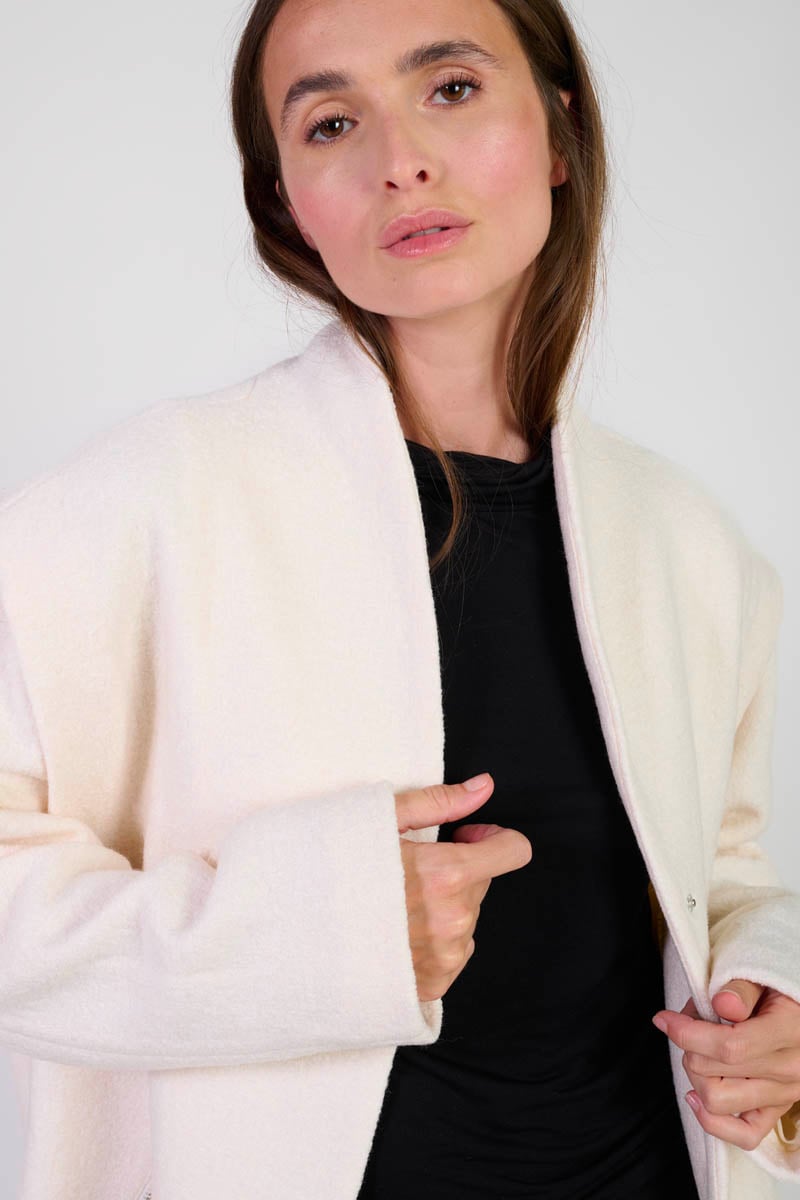 Manteau Shinn en laine mélangée crème