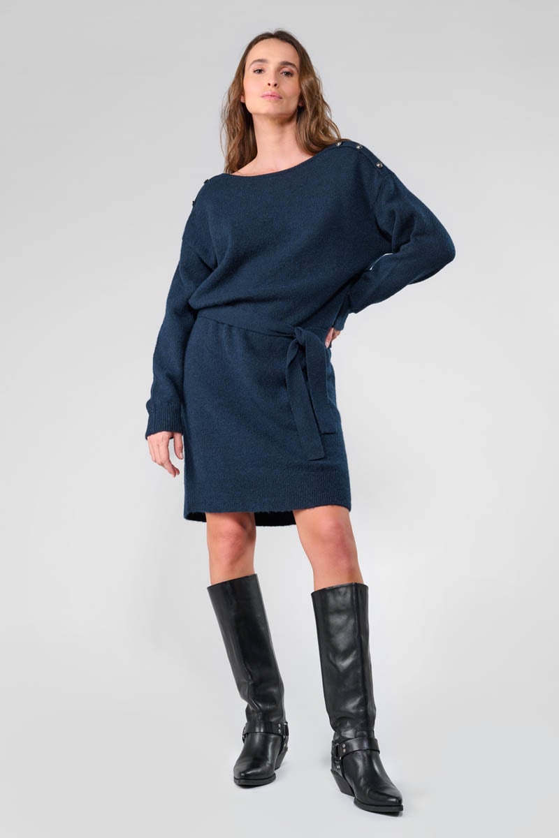Robe pull Tortanq bleu marine