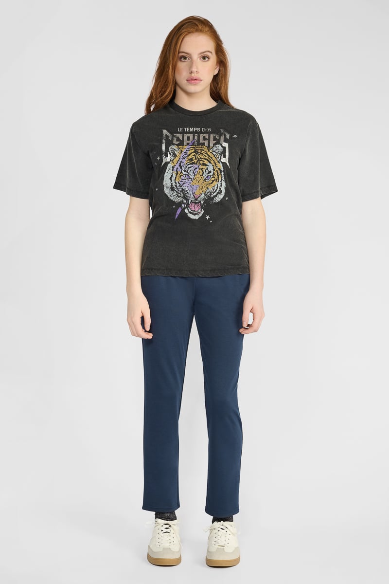 T-shirt Abbigi noir imprimé