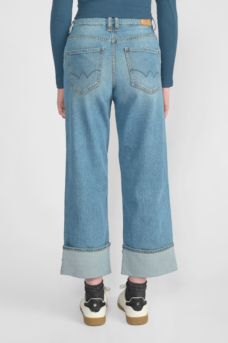 Jeans regular large Caster taille haute bleu N°4