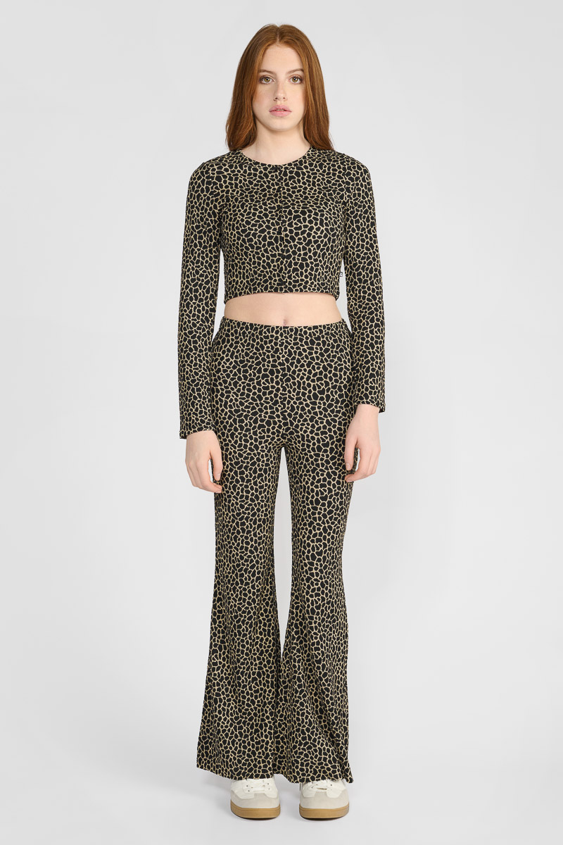 Top Coulagi noir à motif