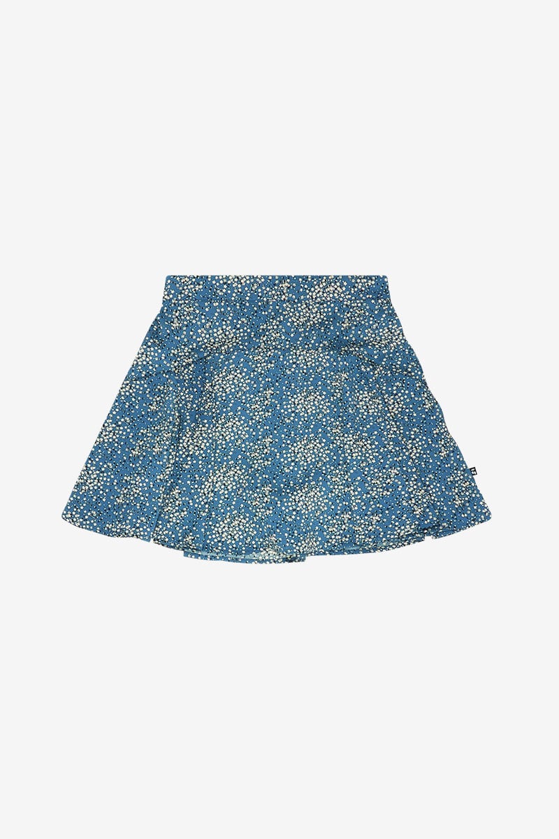 Jupe short Dalougi à motif floral bleu et blanc