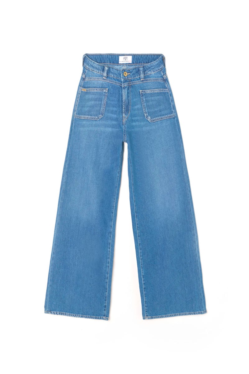 Jeans flare Queen taille haute bleu N°4