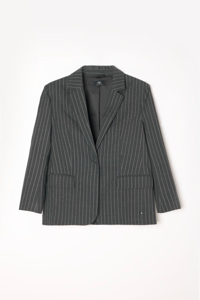 Veste blazer Tilingi noire à rayures
