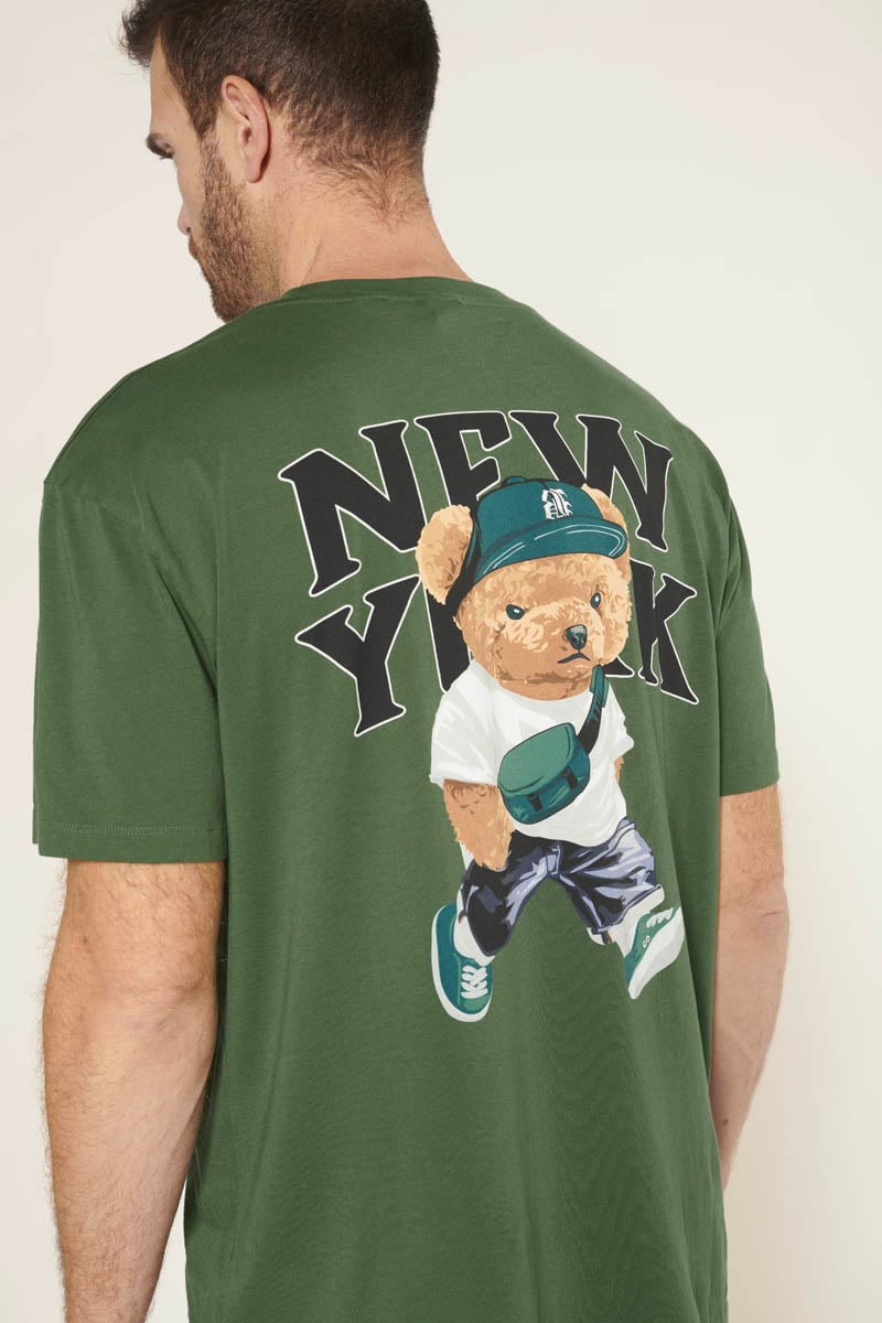 T-shirt Bam vert imprimé