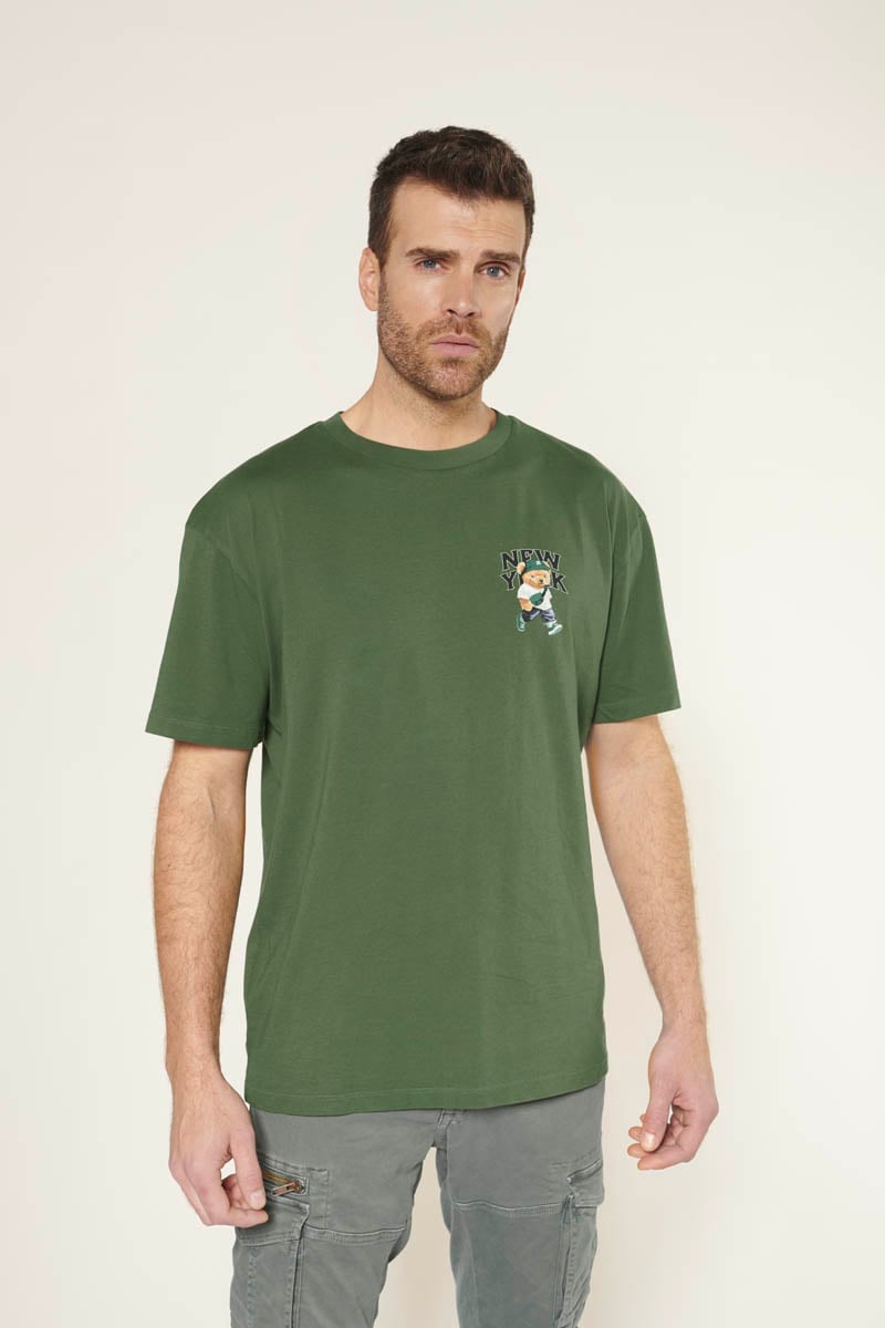 T-shirt Bam vert imprimé