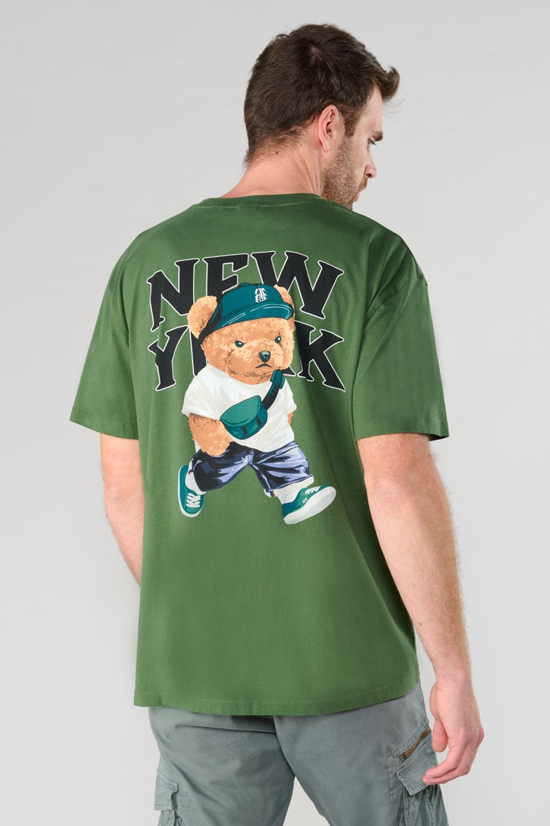 T-shirt Bam vert imprimé