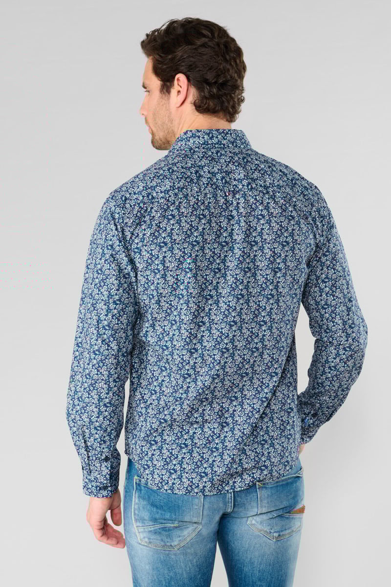 Chemise Fusar à motif fleuri bleu