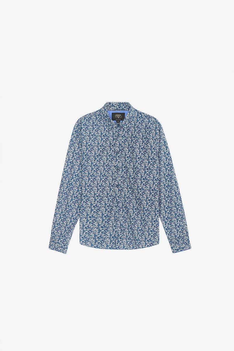 Chemise Fusar à motif fleuri bleu