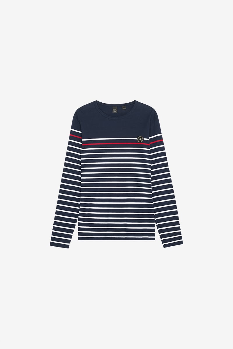 T-shirt Istor marinière à manches longues bleu nuit