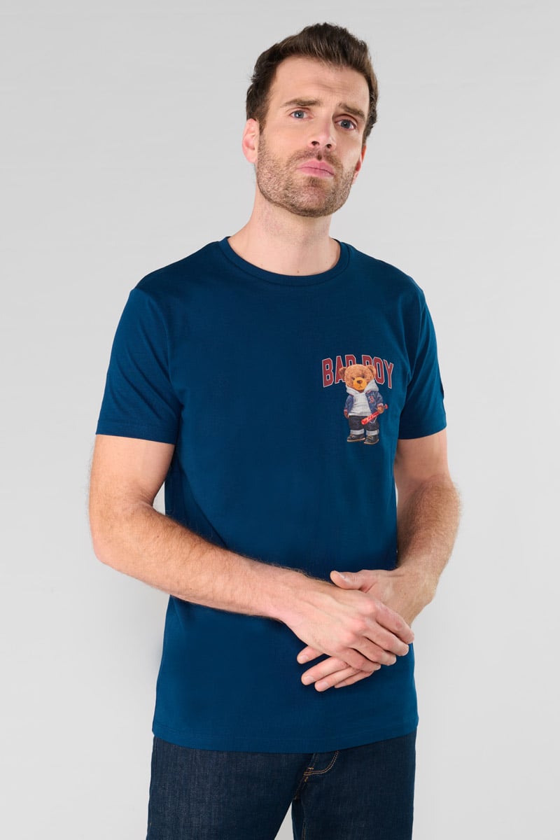 T-shirt Kenta bleu marine imprimé