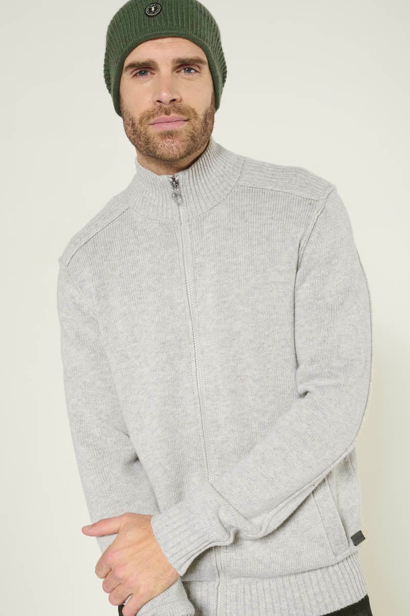 Cardigan zippé Laya gris