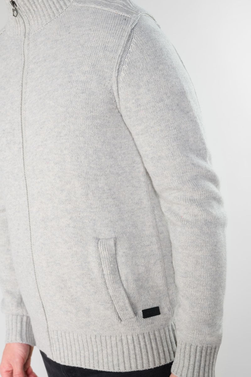 Cardigan zippé Laya gris