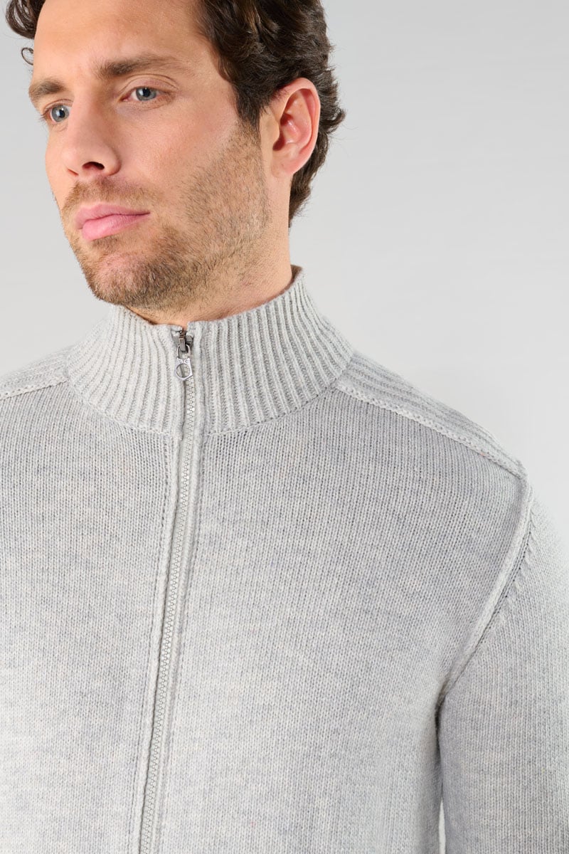 Cardigan zippé Laya gris