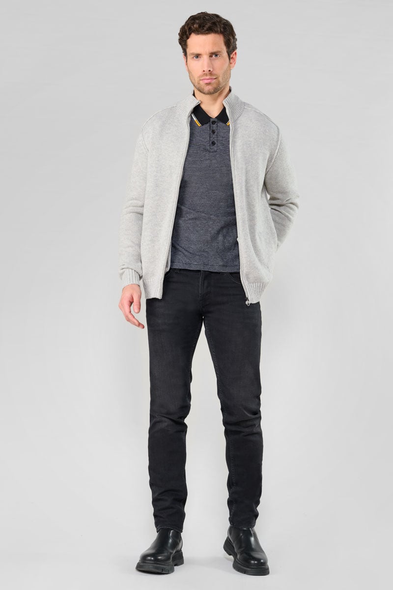Cardigan zippé Laya gris