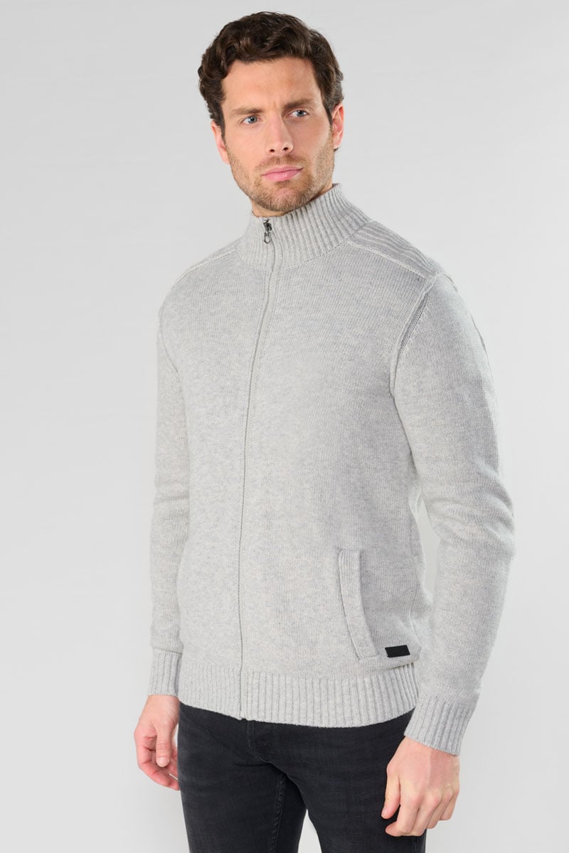 Cardigan zippé Laya gris