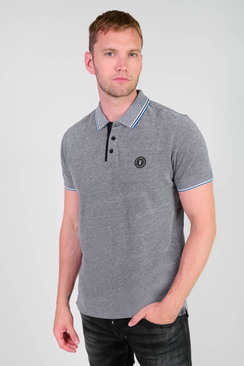 Polo Pirox en jacquard gris