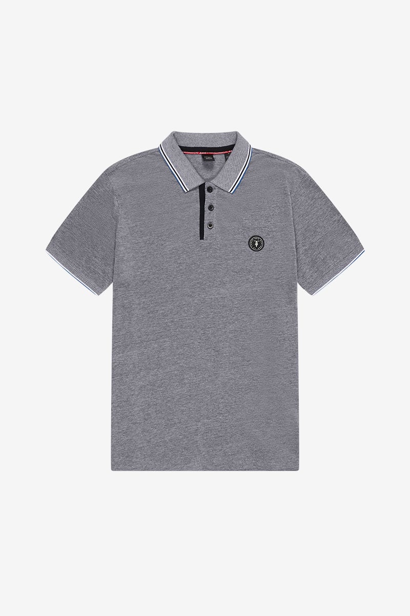 Polo Pirox en jacquard gris