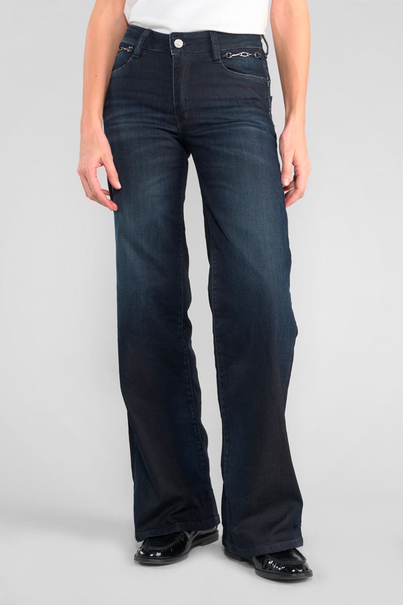 Jeans pulp flare Aglae taille haute bleu-noir N°2