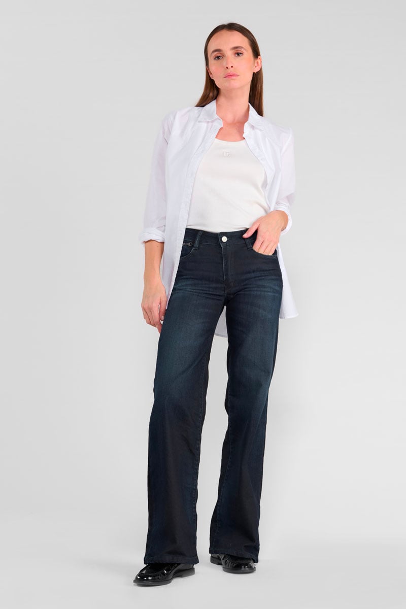 Jeans pulp flare Aglae taille haute bleu-noir N°2