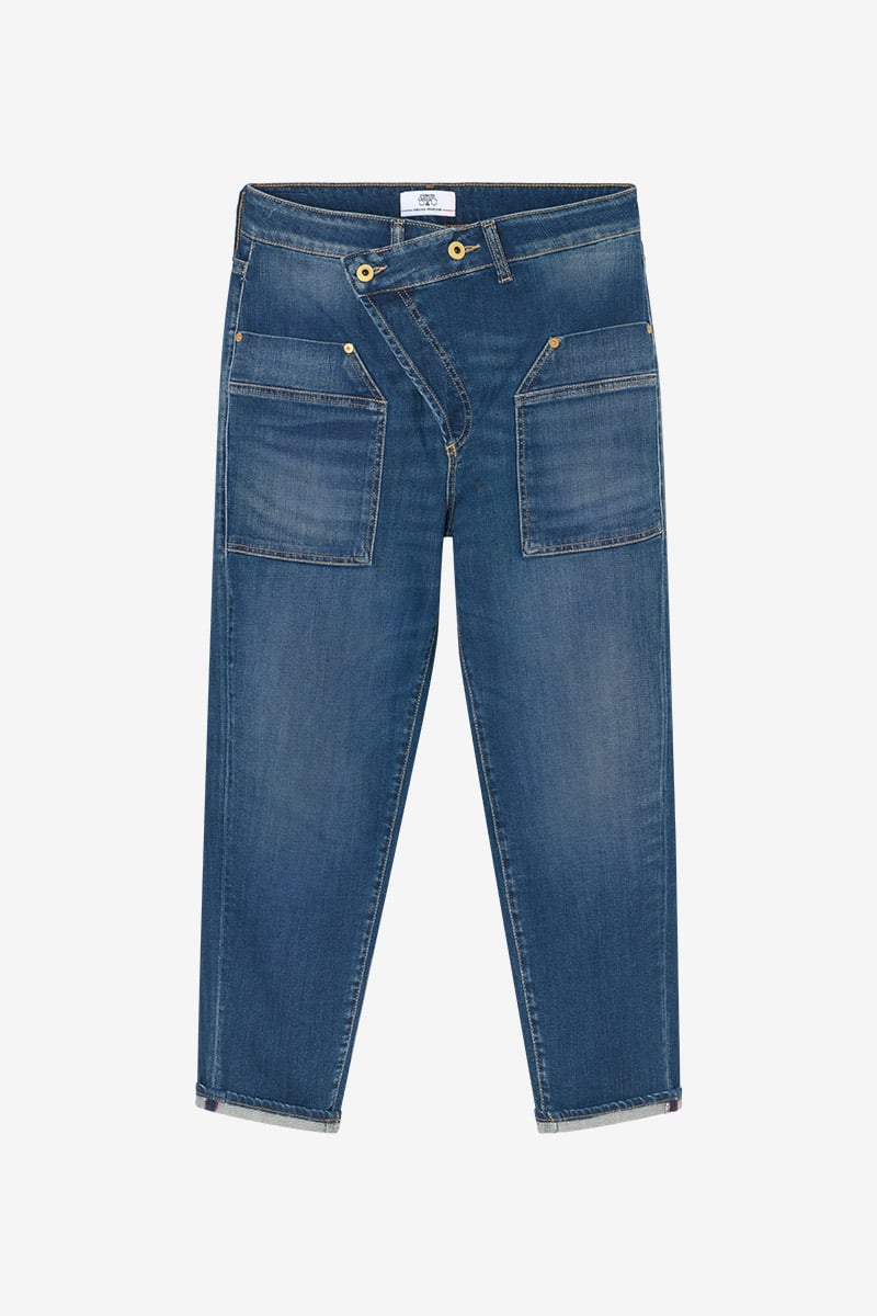 Jeans boyfit Cosy Pocket 7/8ème bleu N°2