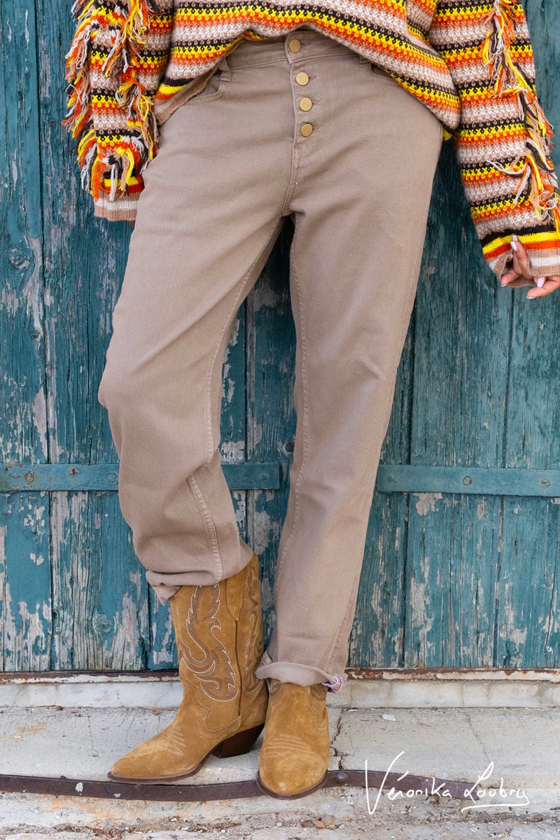 James 400/60 girlfriend by Véronika Loubry jeans taille haute marron