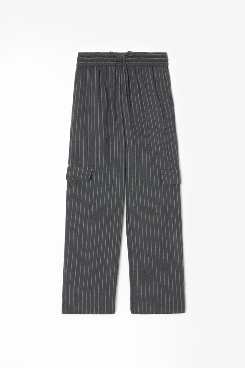 Pantalon Zitagi gris à rayures