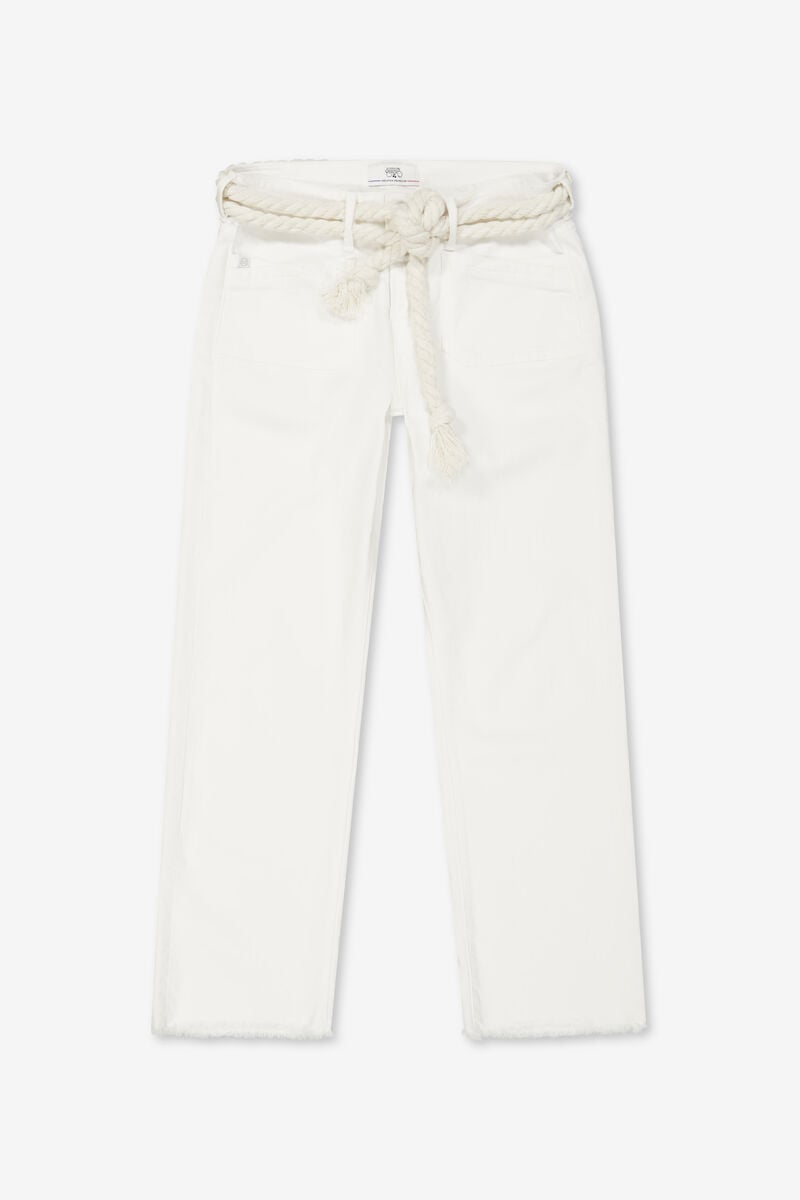 Jeans Priska taille haute 7/8ème blanc