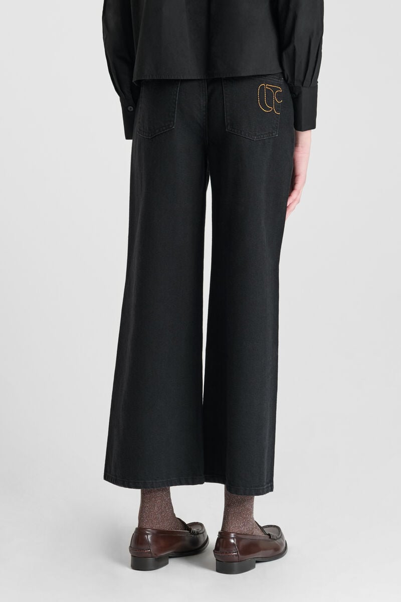 Jeans wide leg Alexgi taille haute noir N°0
