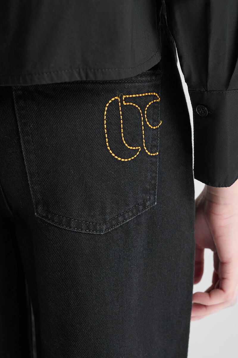 Jeans wide leg Alexgi taille haute noir N°0