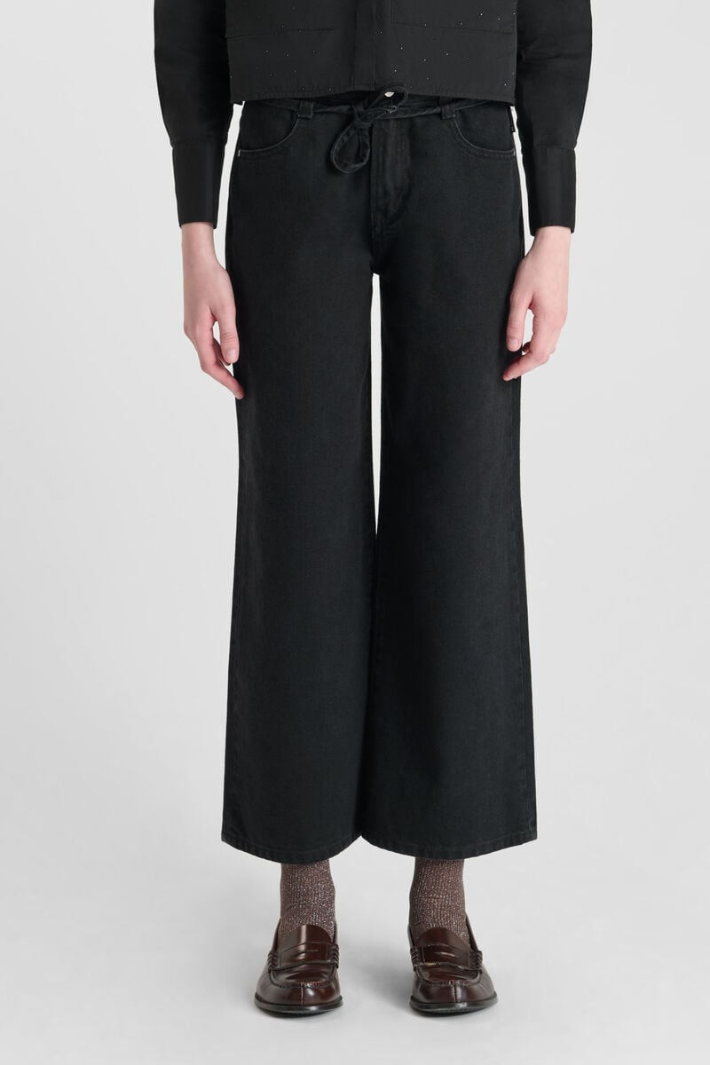 Jeans wide leg Alexgi taille haute noir N°0