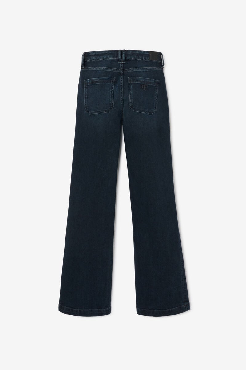 Jeans flare Pocket taille haute bleu-noir N°1