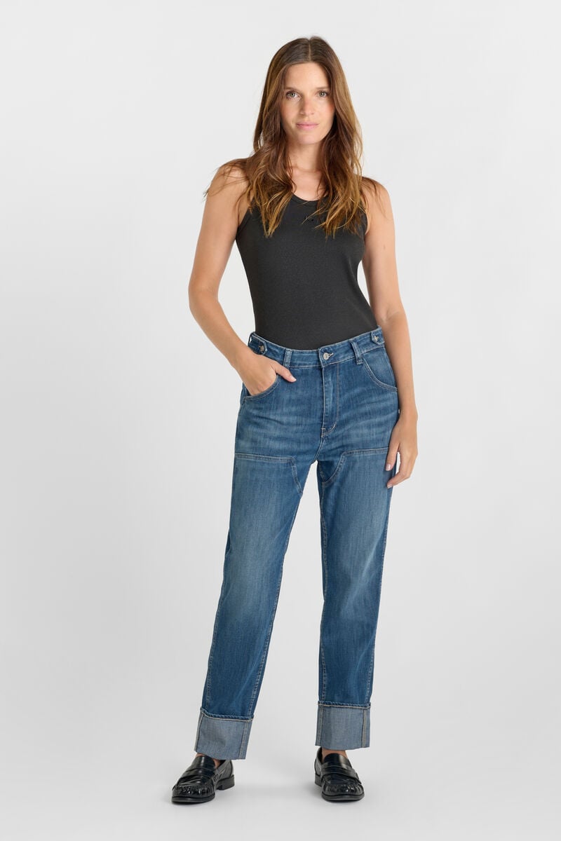 Jeans 400/60 girlfriend Elia taille haute bleu N°1