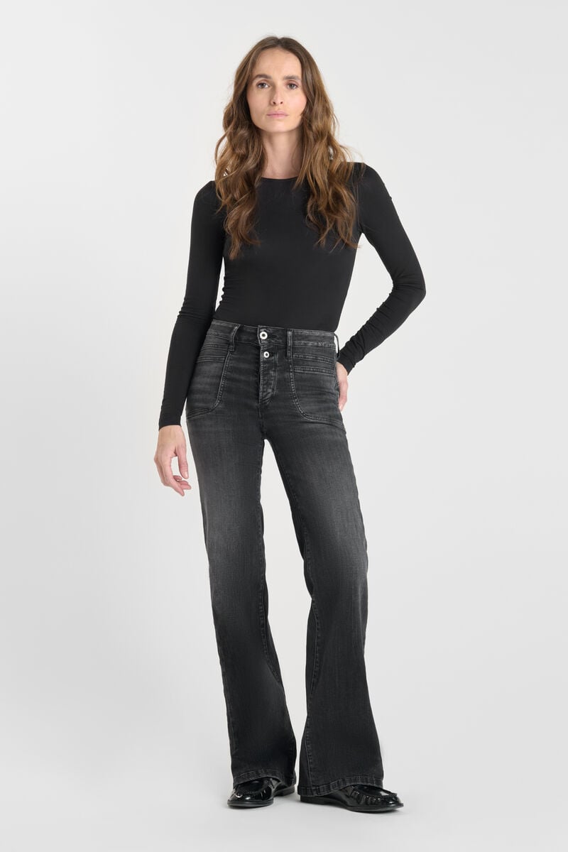 Jeans pulp flare Hooks taille haute noir N°1