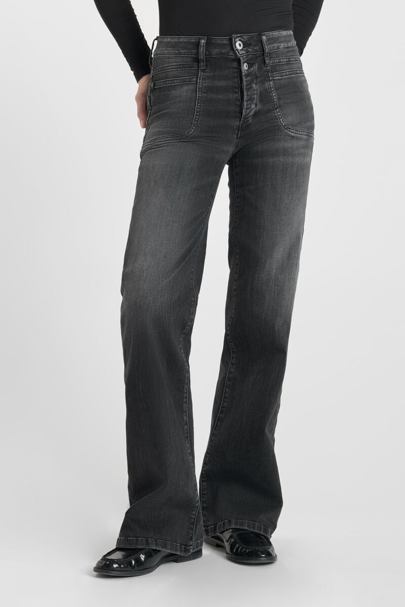 Jeans pulp flare Hooks taille haute noir N°1