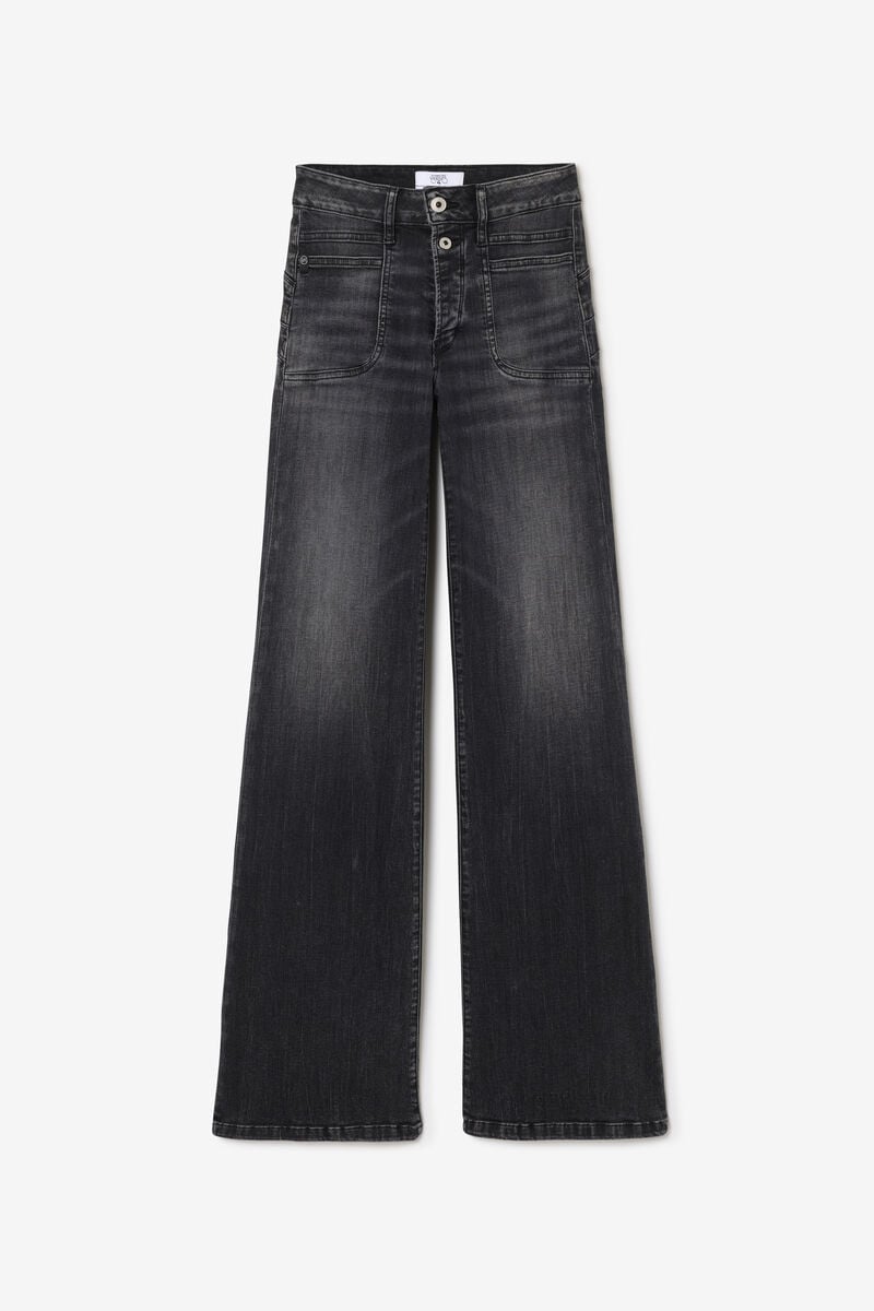 Jeans pulp flare Hooks taille haute noir N°1