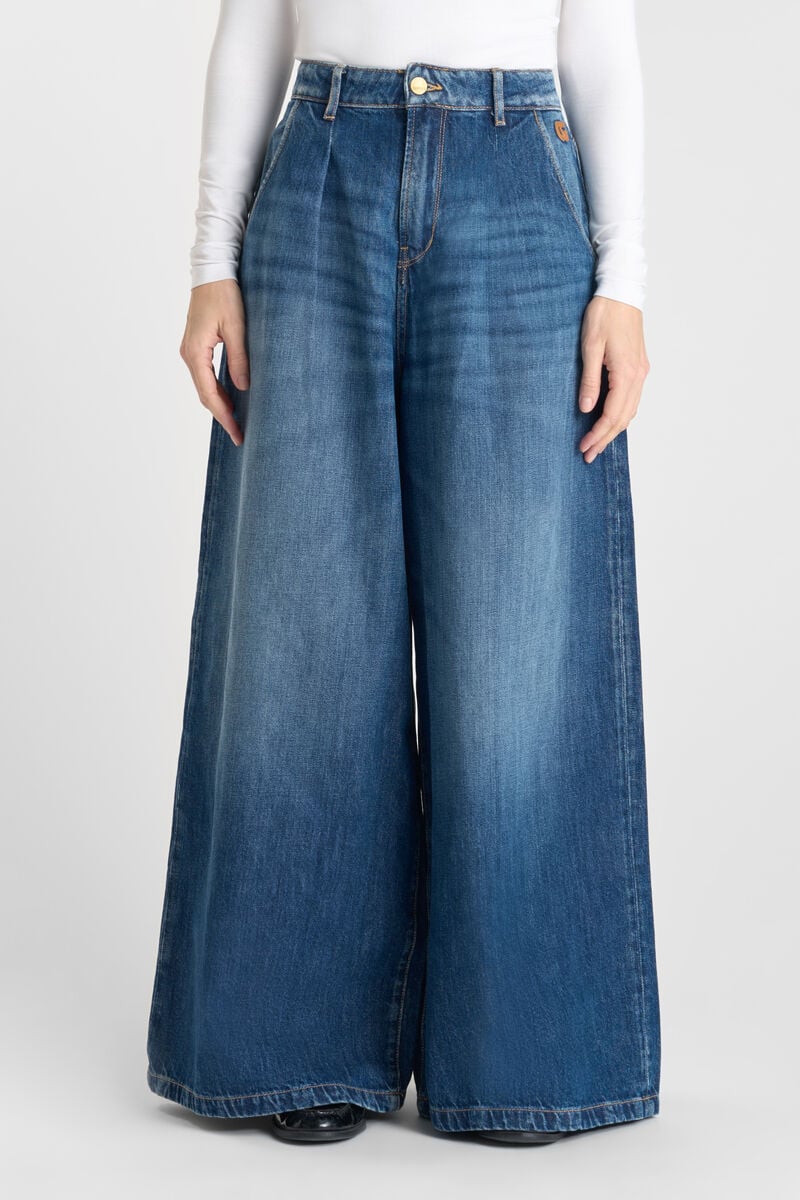 Jeans extra wide leg taille haute bleu N°3