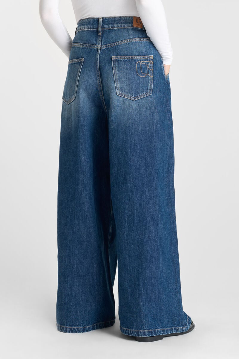 Jeans extra wide leg taille haute bleu N°3