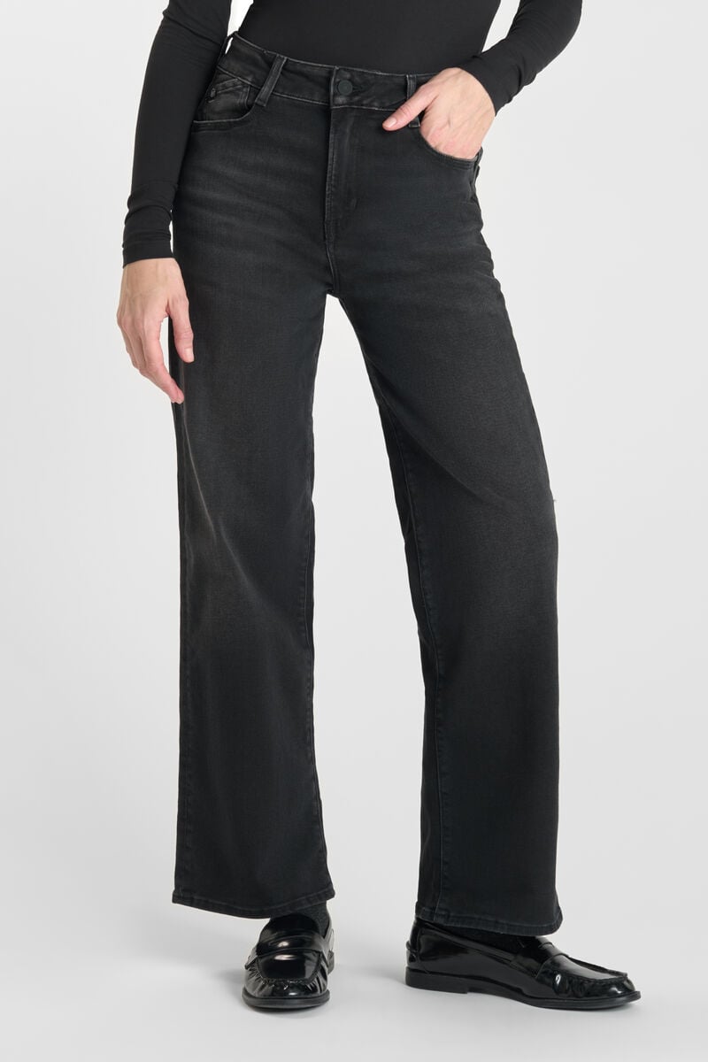 Jeans pulp wide leg taille haute 7/8ème noir N°1